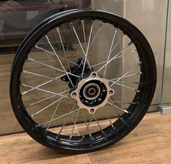 CERCHIO SCORPION 14" PIT BIKE POSTERIORE PERNO RUOTA DA 12mm 30 RAGGI PER GOMME 90/100-14 ATTACCO SDG