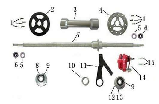 CP COPRI CUSCINETTI 6003Z TIRANTI CATENA ASSE POSTERIORE MINIATV RAPTOR 49CC 2 TEMPI MINIQUAD