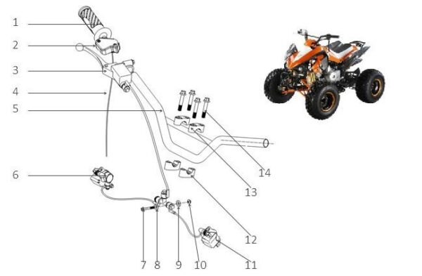 MANUBRIO QUAD 125 SPORT - miniquad atv