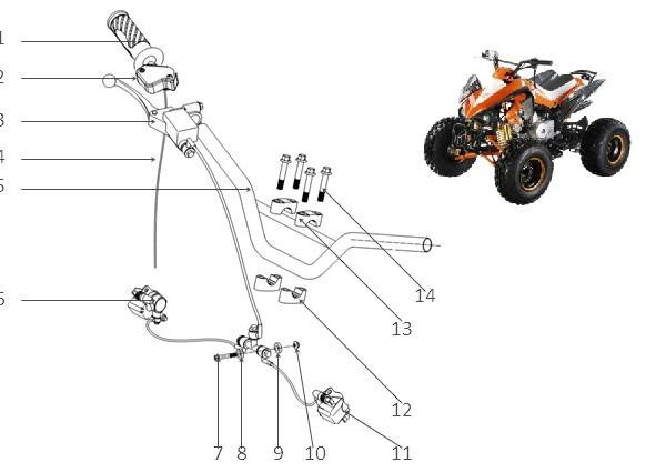 MANUBRIO QUAD 125 SPORT - miniquad atv