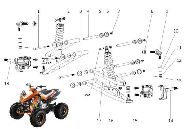 BOCCOLE 01pz boccola BRACCI OSCILLANTI QUAD 125 SPORT - miniquad 4 tempi
