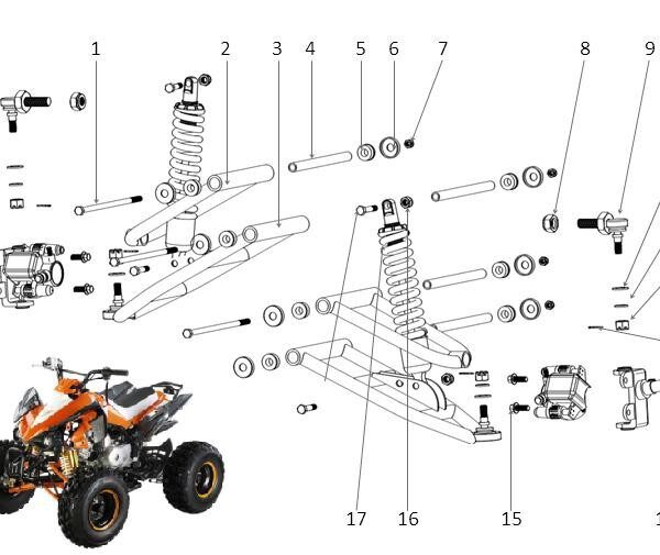 BOCCOLE 01pz boccola BRACCI OSCILLANTI QUAD 125 SPORT - miniquad 4 tempi