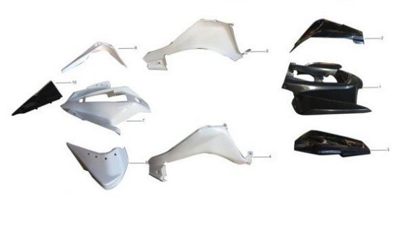 kit completo PLASTICHE CARENE KAYO PREDATOR 110 QUAD 125 SPORT - miniquad 4 tempi
