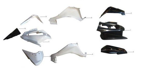 kit completo PLASTICHE CARENE KAYO PREDATOR 110 QUAD 125 SPORT - miniquad 4 tempi