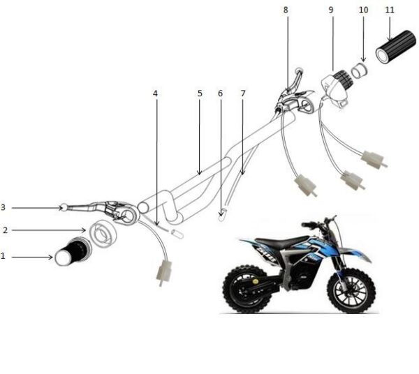 set MANOPOLE + ACCELERATORE 24v MINICROSS ELETTRICO manopola destra + sinistra