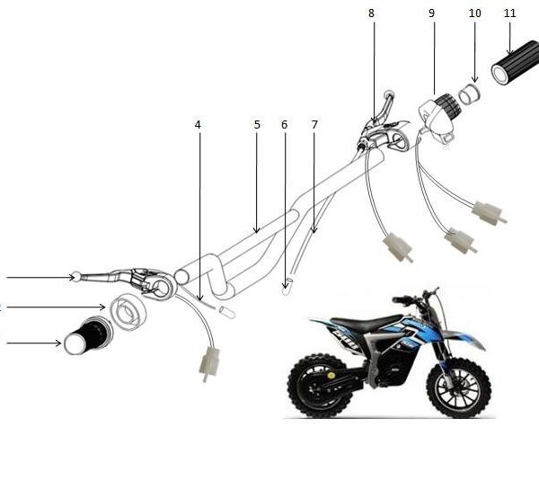 set MANOPOLE + ACCELERATORE 24v MINICROSS ELETTRICO manopola destra + sinistra