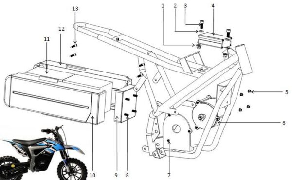 CONTENITORE BOX per 2 BATTERIE PER MINICROSS ELETTRICO LION