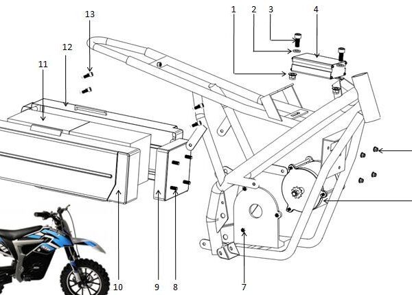 CONTENITORE BOX per 2 BATTERIE PER MINICROSS ELETTRICO LION