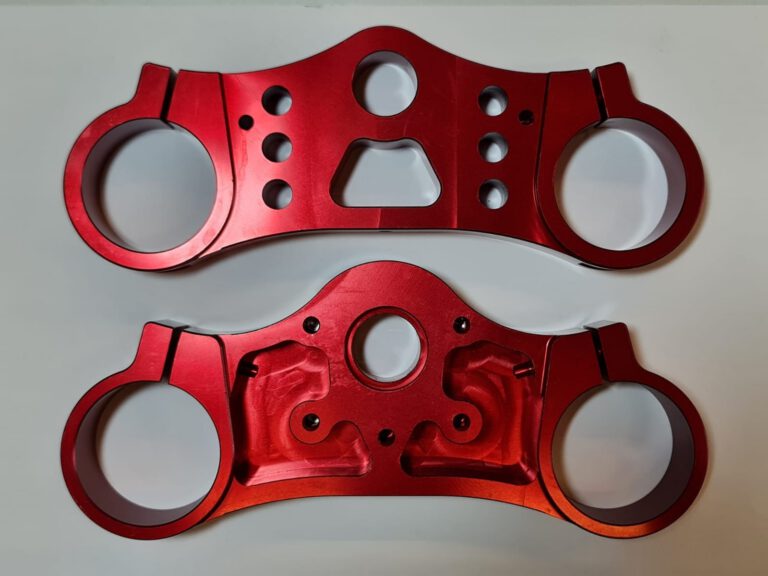 COPPIA PIASTRE DI STERZO IN CNC ROSSE PER PIT BIKE