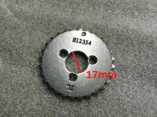 Puleggia Pignone 28T di distribuzione motore in acciaio C70 temprato KAYO PREDATOR 110 catena distribuzione 110 125