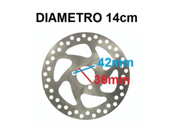 DISCO FRENO MINIQUAD 14cm INTERNO 36mm freni miniatv