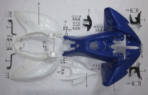 SET PLASTICHE CARENE QUAD ATV 250CC PANTERA - tipo lem kondor