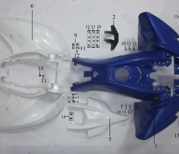 SET PLASTICHE CARENE QUAD ATV 250CC PANTERA - tipo lem kondor