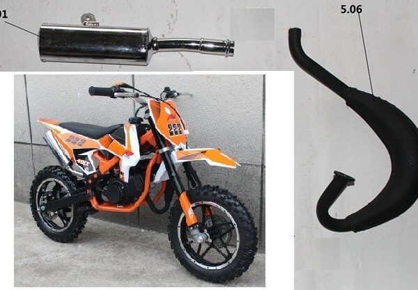 MARMITTA MINICROSS FALCO - espansione + silenziatore minimoto cross 2 tempi 49cc