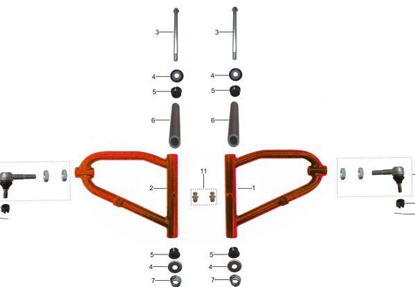 1pz BOCCOLA BRACCETTI ANTERIORI KAYO TOR250 Φ16*27*H23+Φ23+H20