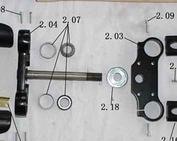 SET CUSCINETTI STERZO MINICROSS MORINI 65cc - minimoto cross lem ktm