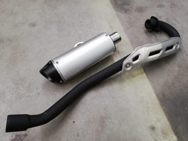 TUBO + TERMINALE SILENZIATORE MARMITTA COMPLETA PIT BIKE KAYO - cross racing K2 250cc