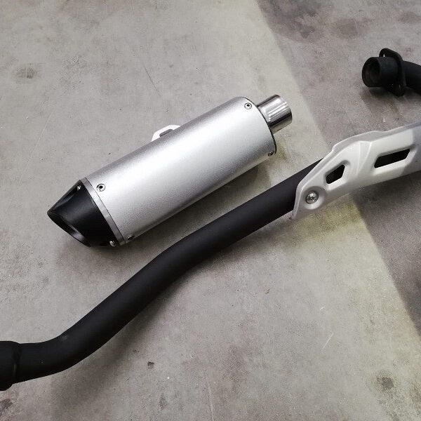 TUBO + TERMINALE SILENZIATORE MARMITTA COMPLETA PIT BIKE KAYO - cross racing K2 250cc