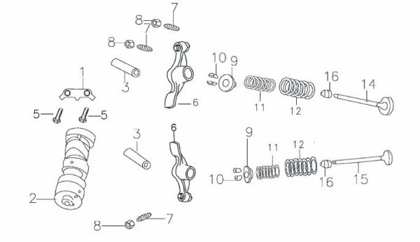 set completo valvole testa blocco motore YX160CC