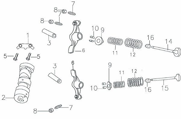set completo valvole testa blocco motore YX160CC