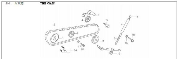 kit set di distribuzione blocco motore yx 140cc