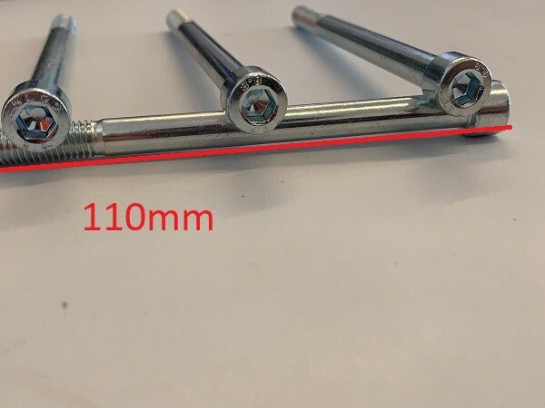 kit 4PZ PERNI SUPPORTI MANUBRIO 11cm M8 DADI BULLONI VITI FISSAGGIO