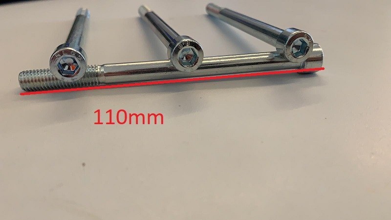 kit 4PZ PERNI SUPPORTI MANUBRIO 11cm M8 DADI BULLONI VITI FISSAGGIO