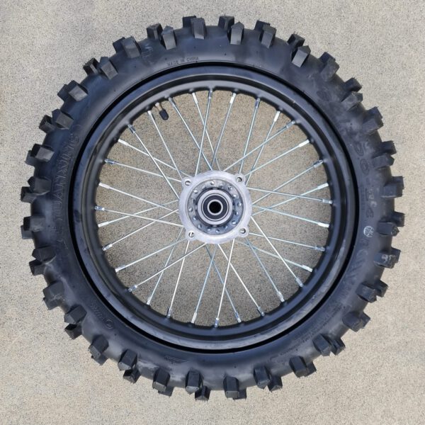 01pz GOMMA CERCHIATA 90/100-14 perno 15mm CERCHI GOMME cross PIT BIKE BSE MONSTER - CERCHIO COPERTONE