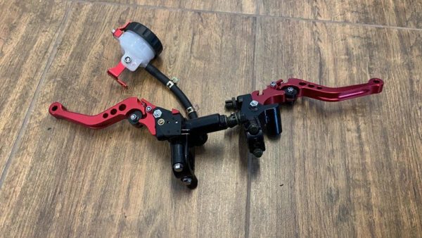 KIT POMPA FRENO ANTERIORE RADIALE + LEVE CNC ROSSO RACING
