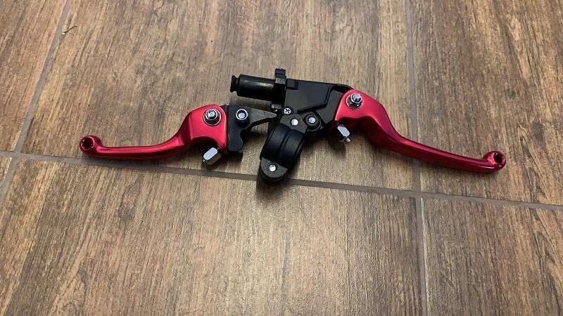 1 CP LEVA FRIZIONE LEVA FRENO PIT BIKE CNC ROSSO RACING