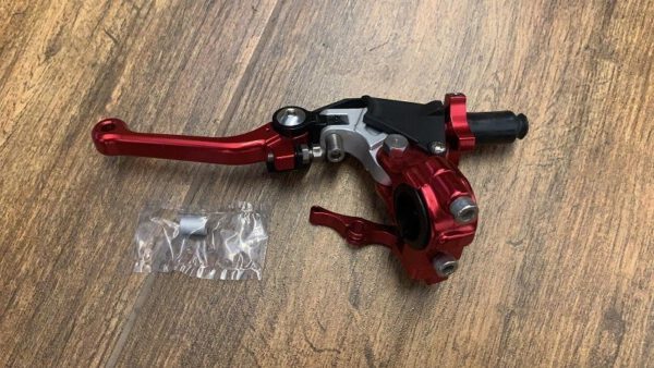 LEVA FRIZIONE + LEVA ARIA PER PIT BIKE QUAD CNC ROSSO RACING