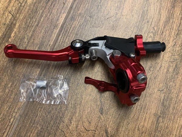 LEVA FRIZIONE + LEVA ARIA PER PIT BIKE QUAD CNC ROSSO RACING