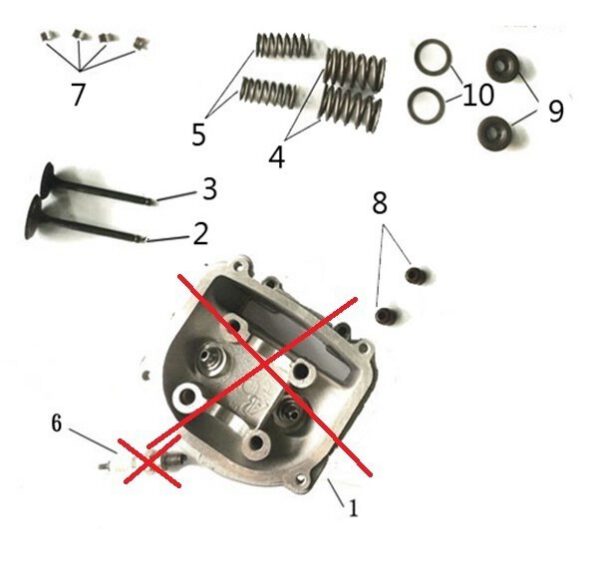 SET COMPLETO VALVOLE TESTA BLOCCO MOTORE KAYO AU180 180CC