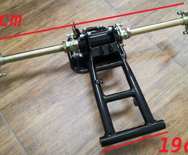 ASSE ASSALE QUAD 125CC 8" - completo carro mozzi mozzo 4 fori corona disco