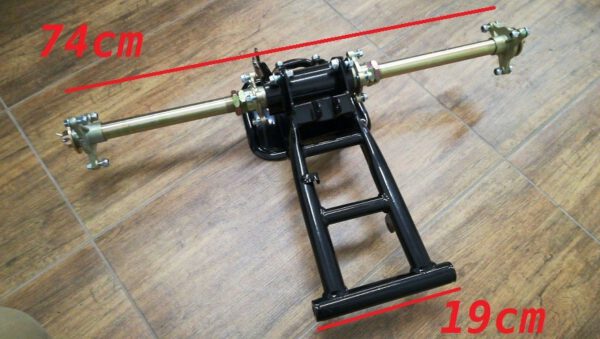 ASSE ASSALE QUAD 110CC 7" - 74cm completo carro mozzi corona disco