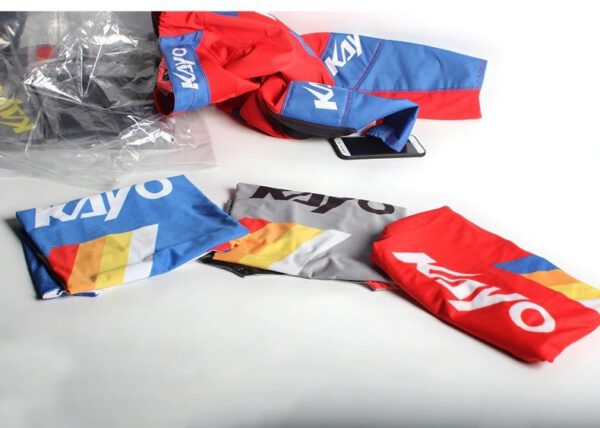 TUTA KAYO DA MOTO CROSS BAMBINO PANTALONI MAGLIA FLESSIBILI CON RINFORZI
