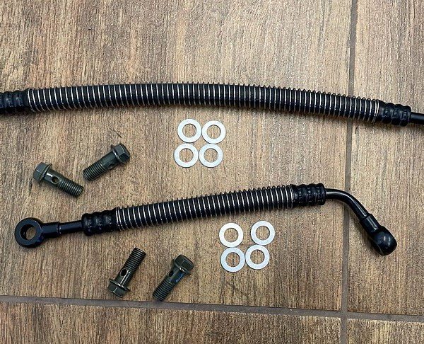 COPPIA TUBI + SET KIT VITI DI FISSAGGIO RADIATORE OLIO RAFFREDDAMENTO PER PITBIKE KAYO TT140 140cc