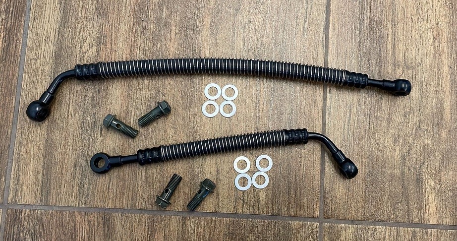 COPPIA TUBI + SET KIT VITI DI FISSAGGIO RADIATORE OLIO RAFFREDDAMENTO PER PITBIKE KAYO TT140 140cc