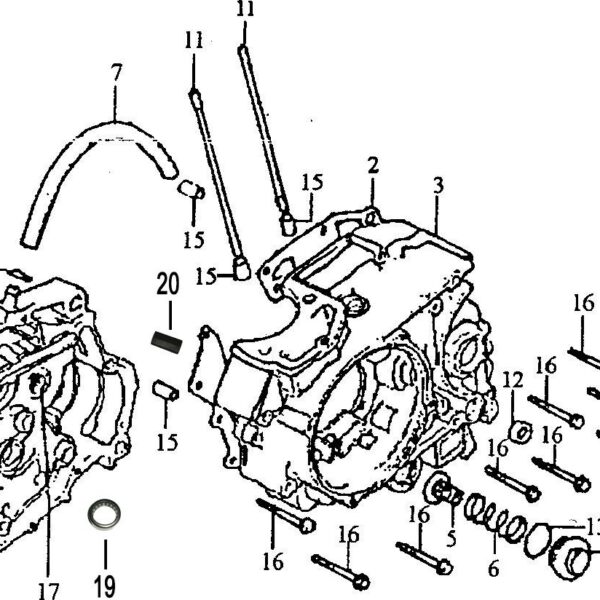 COPPIA CARTER MOTORE 250cc CROSS KAYO K2 BLOCCO CB250-C