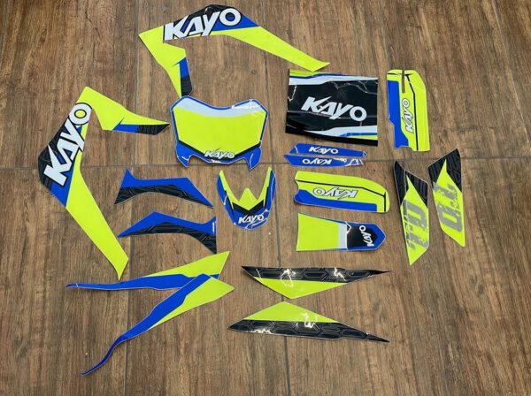 ADESIVI GIALLO FLU PER PITBIKE KAYO TD125 TSD110 TS90 TS90R