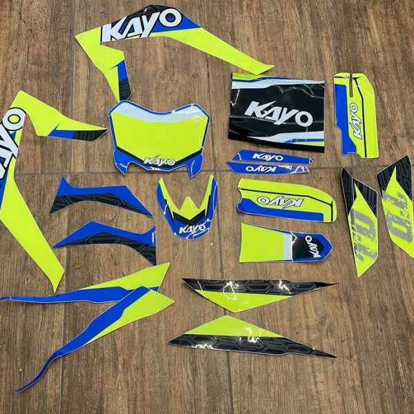 ADESIVI GIALLO FLU PER PITBIKE KAYO TD125 TSD110 TS90 TS90R