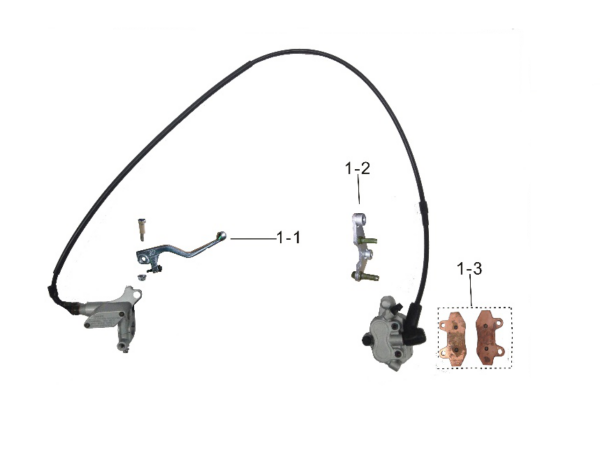 KIT SET FRENI ANTERIORE CROSS KAYO T4 POMPA TUBO PINZA PASTIGLIE