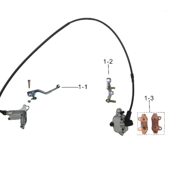 KIT SET FRENI ANTERIORE CROSS KAYO T4 POMPA TUBO PINZA PASTIGLIE