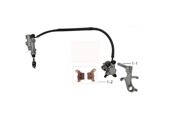 KIT SET FRENI POSTERIORE CROSS KAYO T4 POMPA TUBO PINZA PASTIGLIE