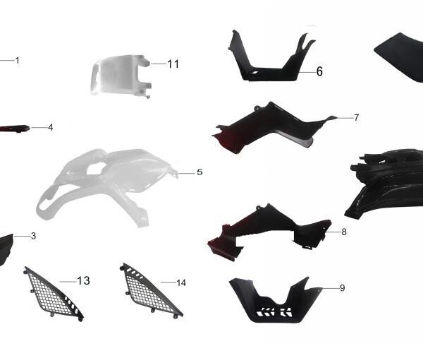 PLASTICA ANTERIORE CARENA QUAD KAYO AU200 T3b