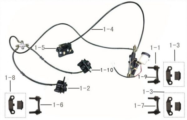 SET FRENI KAYO AU200 QUAD ANTERIORE POSTERIORE