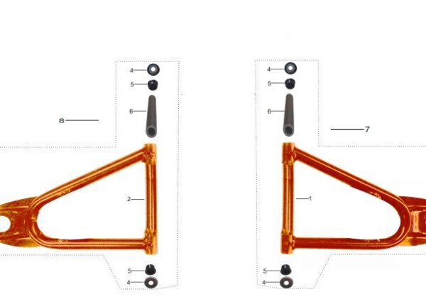 BRACCETTO SUPERIORE TRAPEZIO SNODO SINISTRO QUAD ATV KAYO AU200 braccetti boccole completo