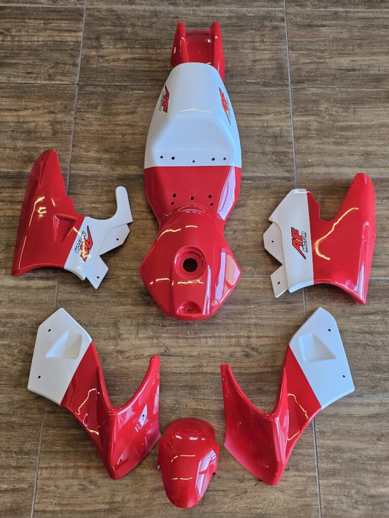 CARENE MINIMOTO GP1 ROSSE - plastiche anteriore posteriore completa replica