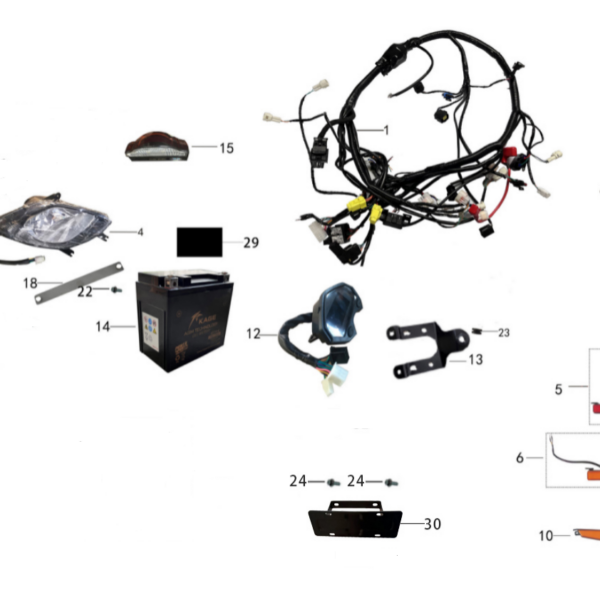 CABLAGGIO IMPIANTO ELETTRICO PER QUAD KAYO AU300 T3B L7e
