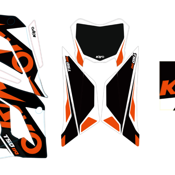 ADESIVI ARANCIONE NERO ORIGINALI PER PIT BIKE KAYO TSD110